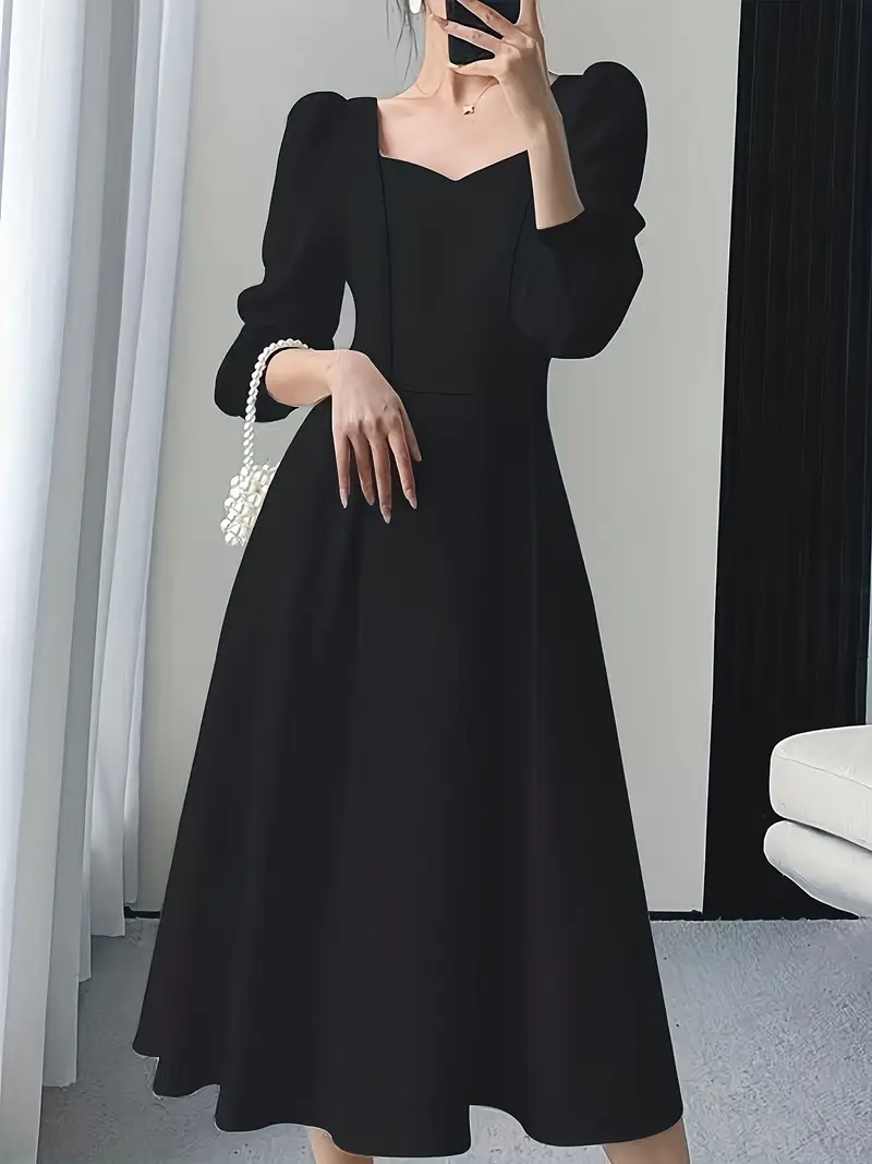 long sleeve black dress winter Winter Party Knit Long Sleeve Mini Dress Black