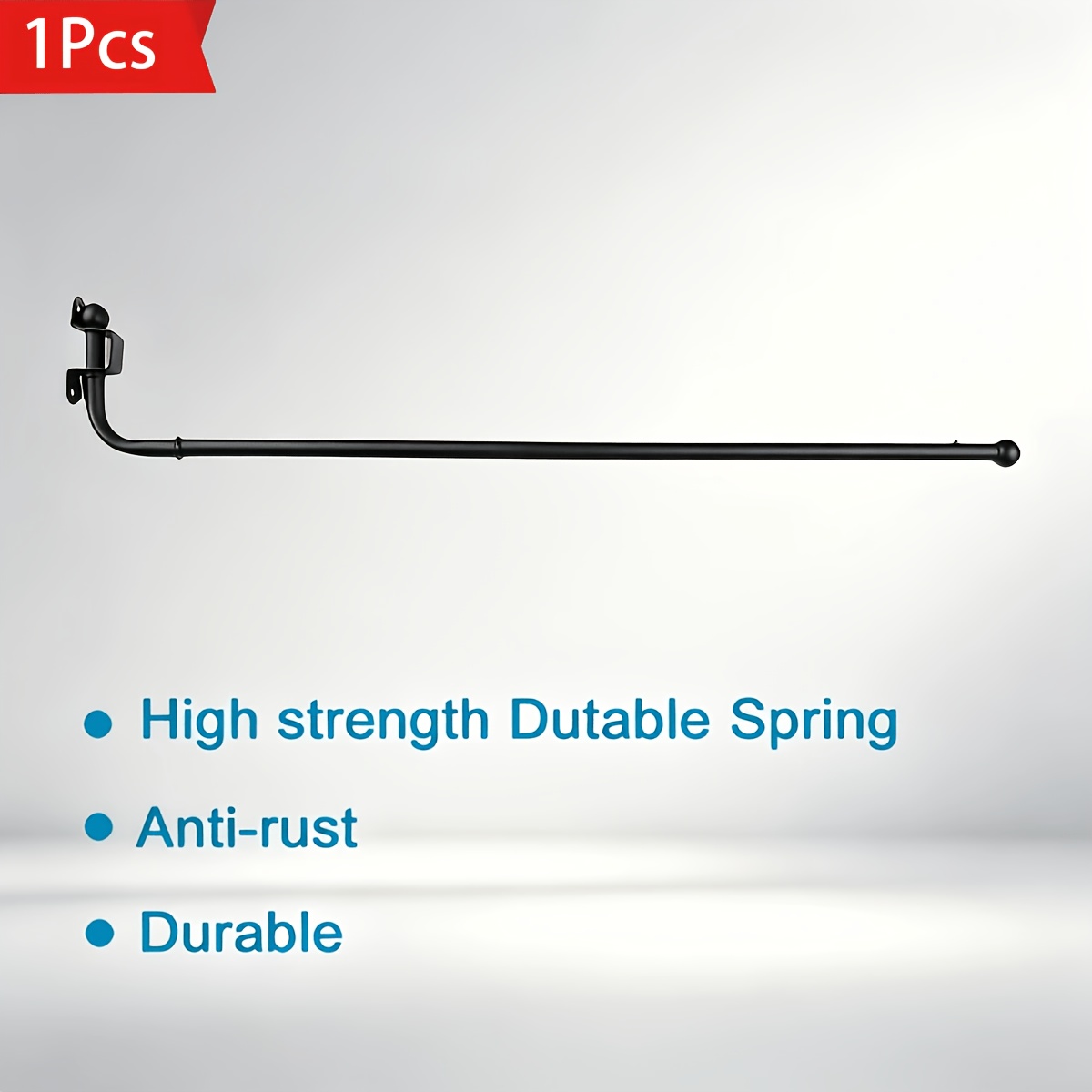 TEMU Swing Arm Curtain Rod | 55-90cm Adjustable | For Doors, Windows, Bedroom & Bathroom | Includes Mounting Hardware | Black