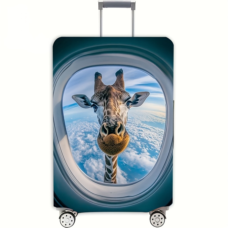 TEMU Elastic Luggage Cover Compatible For 45.72-81.28cm Suitcases - Cute Giraffe Print Dustproof & Scratch-resistant Suitcase, Stretchable Travel