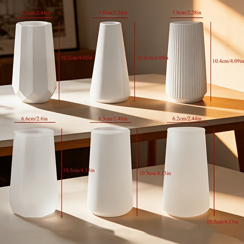 E-shop 3er-Set Gestreifte Diamant-Blumenarrangement-Vase Dekoration Silikonform Handgefertigte Blumenarrangement-Vase Zement Gipsform Harz Flüssigform
