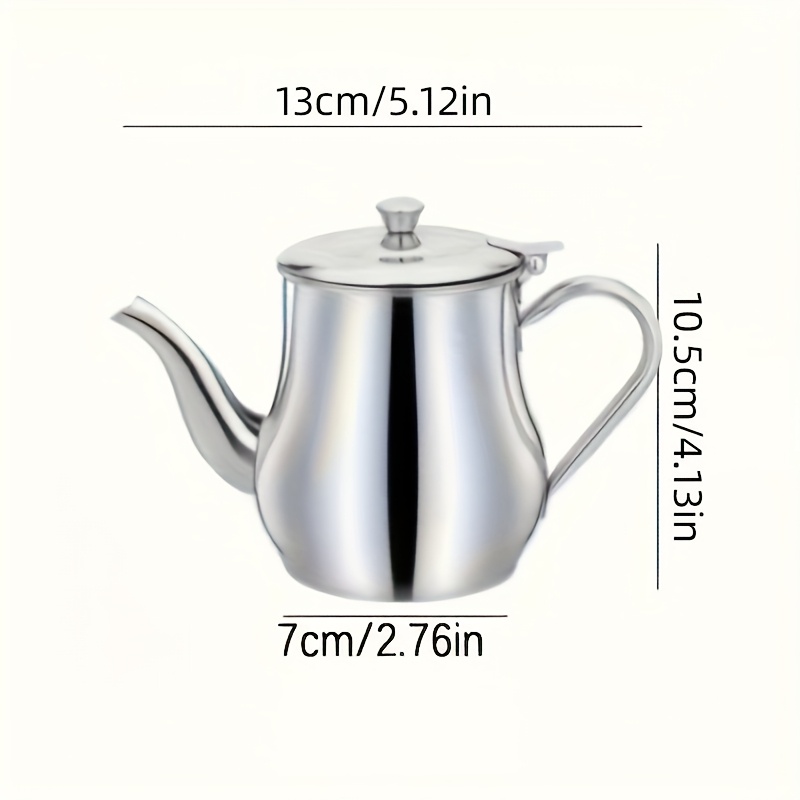 1 Stainless Steel Kettle With Filter, Teapot, Coffee Pot, Ounce Pot, With Filter Screen, Large Capacity Oil Storage Pot, Ideal For Storing Coffee, Tea And Oil - Durable, Heat Resistant, Easy To Clean