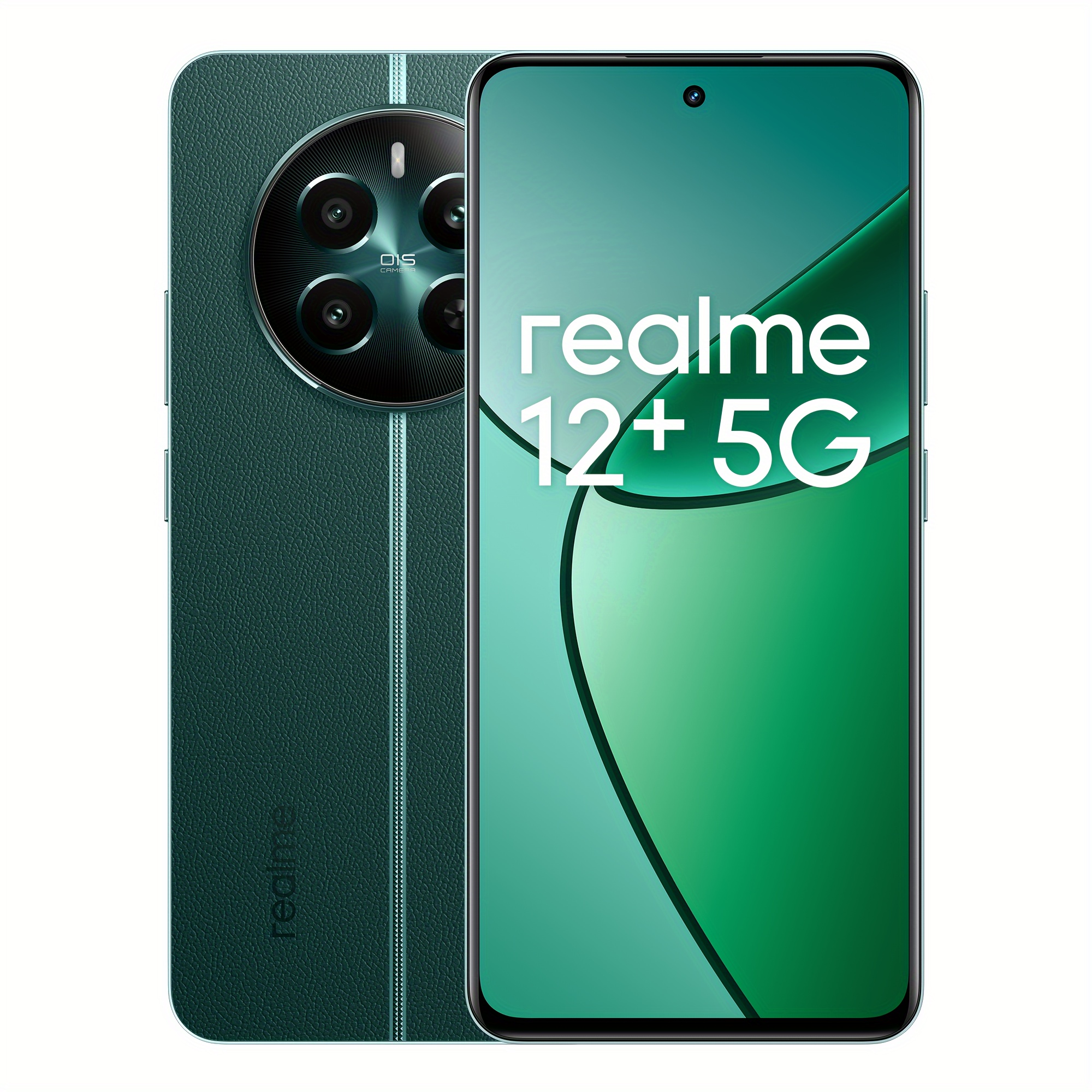 Realme 12+ 5G 8GB+256GB 5G LTE, Global Version, Unlocked Cellphone, Andriod 14 Smartphone, LYT-600 OIS Portrait Camera, Dimensity 7050 5G Chipset, 120Hz Smooth AMOLED Display and 67W Fast Charge, Pioneer Green