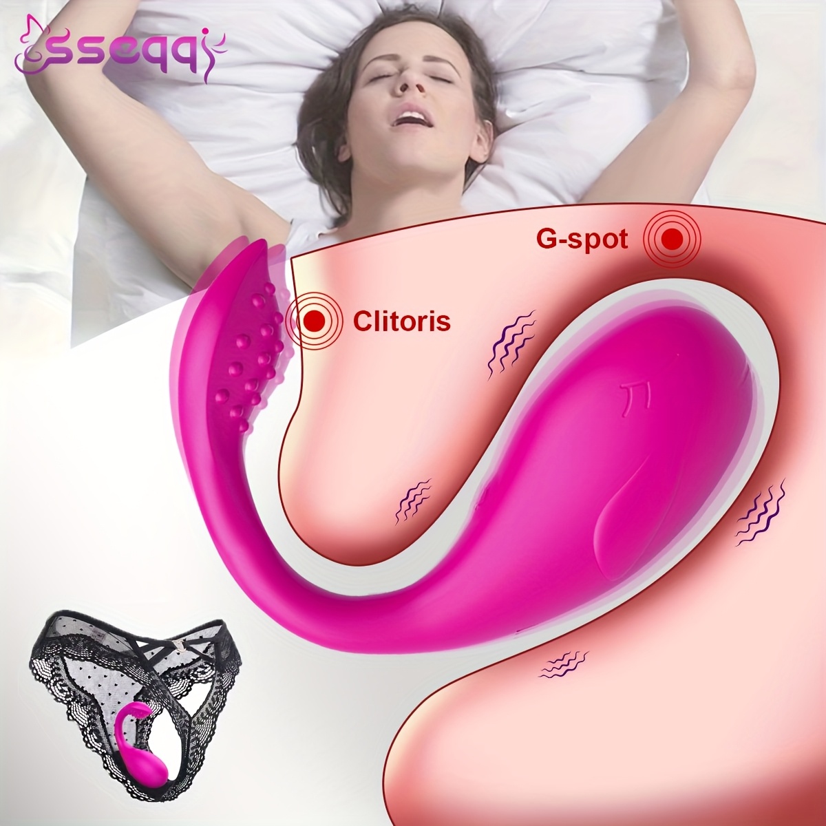 Remote Control Wearable Panty Vibrator for Women, Women's Vibrator & Female Sex Toy with 10 Vibration Modes, G-Spot, Clitoral, Vaginal, Nipple & Anal Massager, Invisible Wearable Design, Adult Couples' Travel & Date Night Play