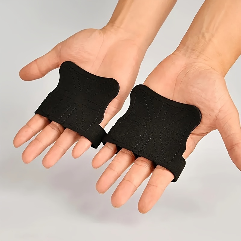 1 pair gym workout palm protectors non   and extra protection exercise training weightlifting gloves with hook loop closure   made of durable cowhide leather deep sea black 0