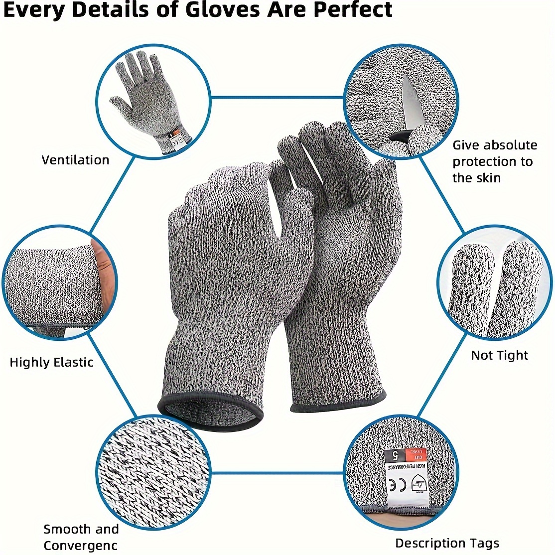 OSHYLE Cut Resistant Gloves with High Performance Level 5 Protection, Food  Grade, Safety Cutting Gloves for Kitchen, Mandolin Slicing, Fish Fillet
