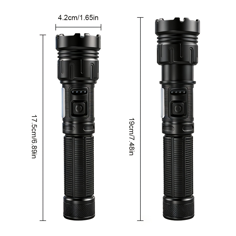 High Lumen P90 LED Flashlight with Telescopic Zoom and 7 Modes