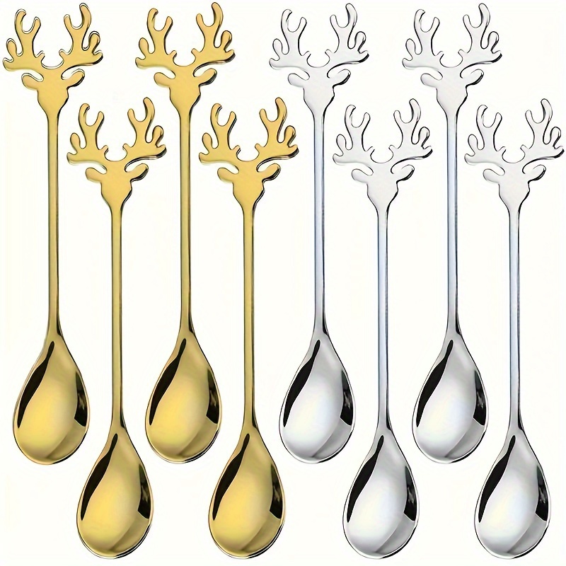 

4/8/20 Elk , Steel Elk Spoon Tea Spoon Tableware Spoon, Christmas Elk Mixing Spoon, , , Restaurant/