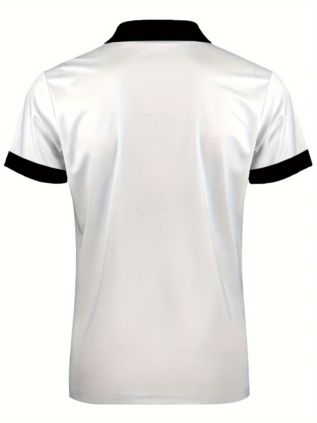 Men's Color Blocking Stripes Print Golf Shirt for Summer, Casual Stylish Short Sleeve Top As Gift, PLUS SIZE