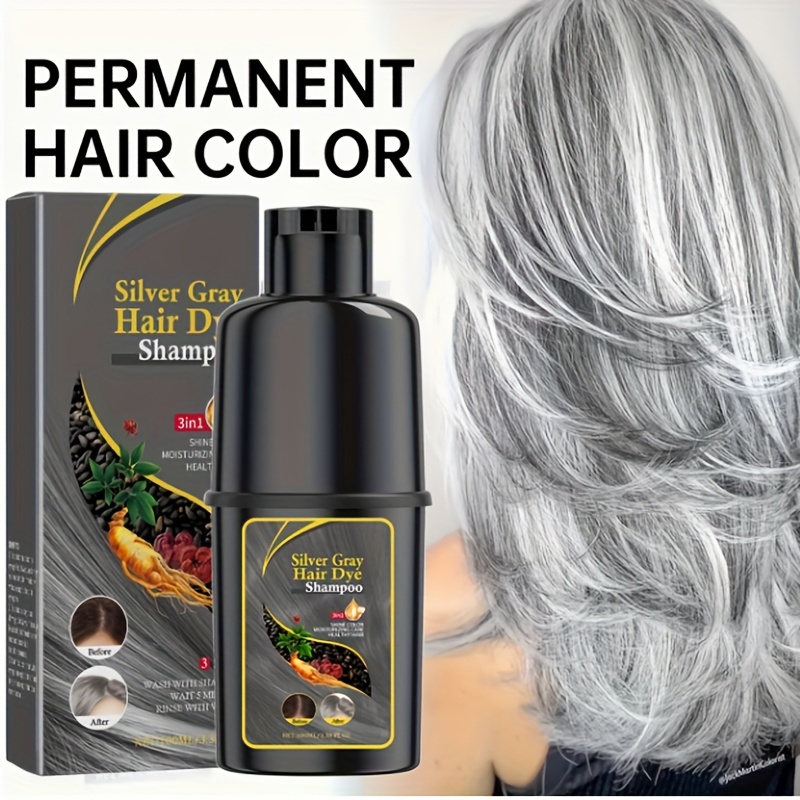 TEMU Silvery Gray Hair Dye For Adults Gentle Formula Change Parties Cosplay Valentines Gift 6 76 Oz