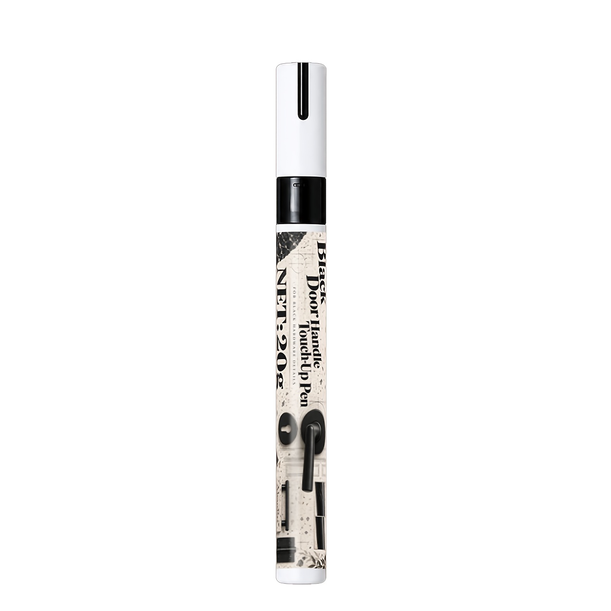 TEMU Black Door Handle Touch-up Pen - Surface Scratch Repair, Bathroom And Kitchen Paint Restoration, Black Retouch Pen, Suitable For Faucets, Door