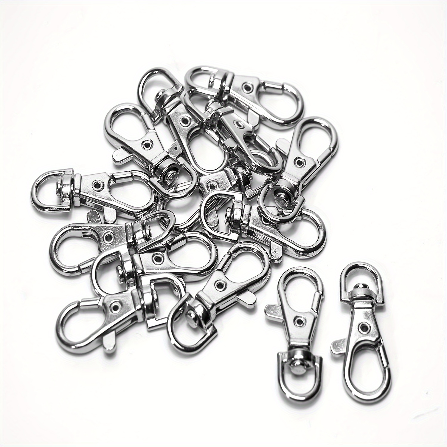 

Pucxobe 10-pack Zinc Alloy Spring Keychain Rings, Rotating Lobster Claw Carabiners, Keychain Hardware For Diy Crafts, Pet Collars, And Keyring Making