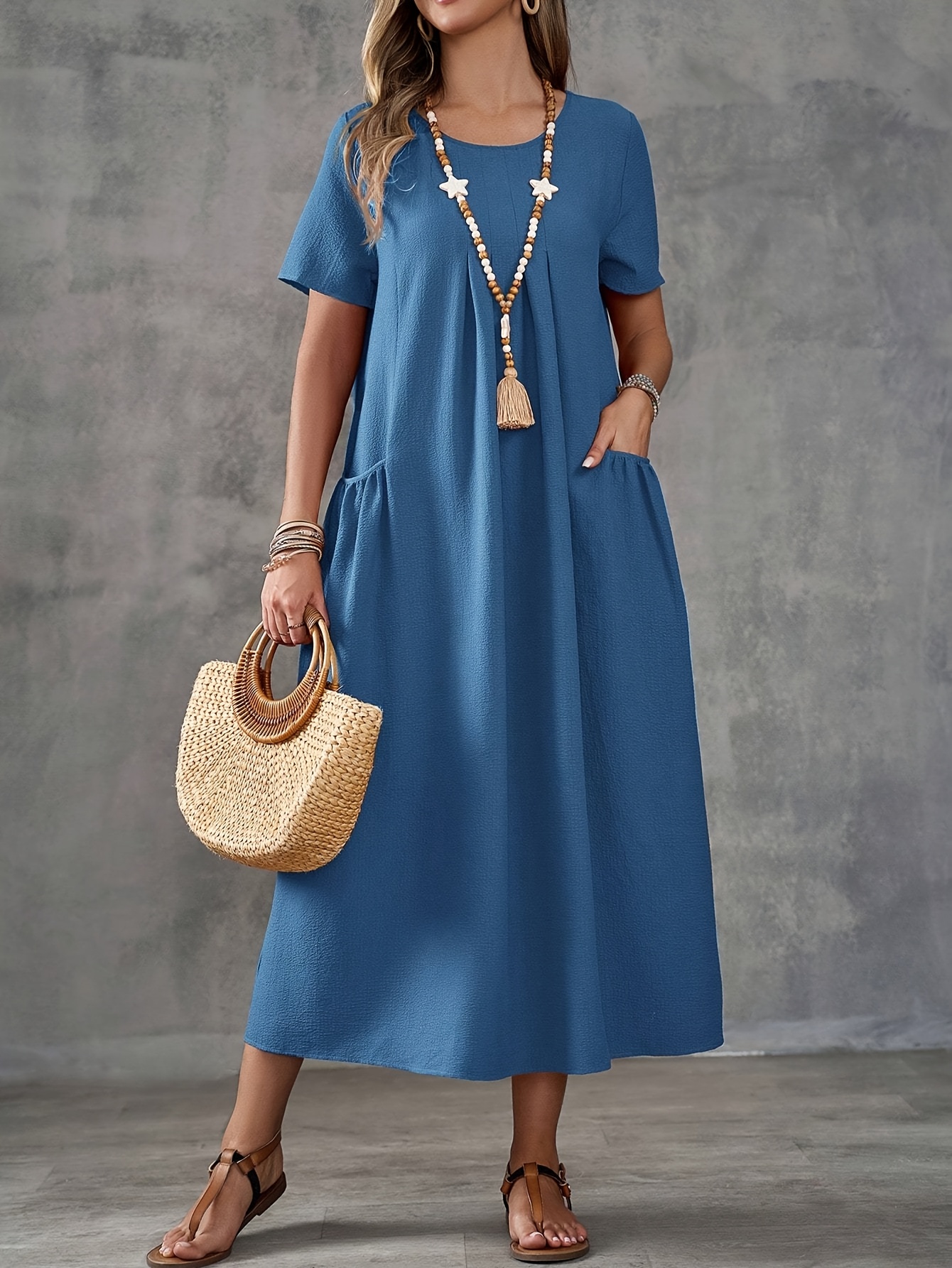 scacto womens elegant a line vacation casual dress dual - Temu Georgia