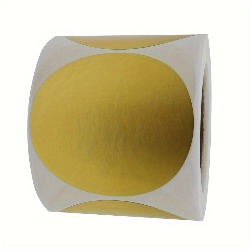 Image of 2-inch Golden Round Metal Stickers, 250 Golden Dot Labels Per Roll, Holiday Decoration Gift Series Adhesive Labels, Box Sealing Stickers, Product Packaging Stickers, A Box Decoration Packaging Label
