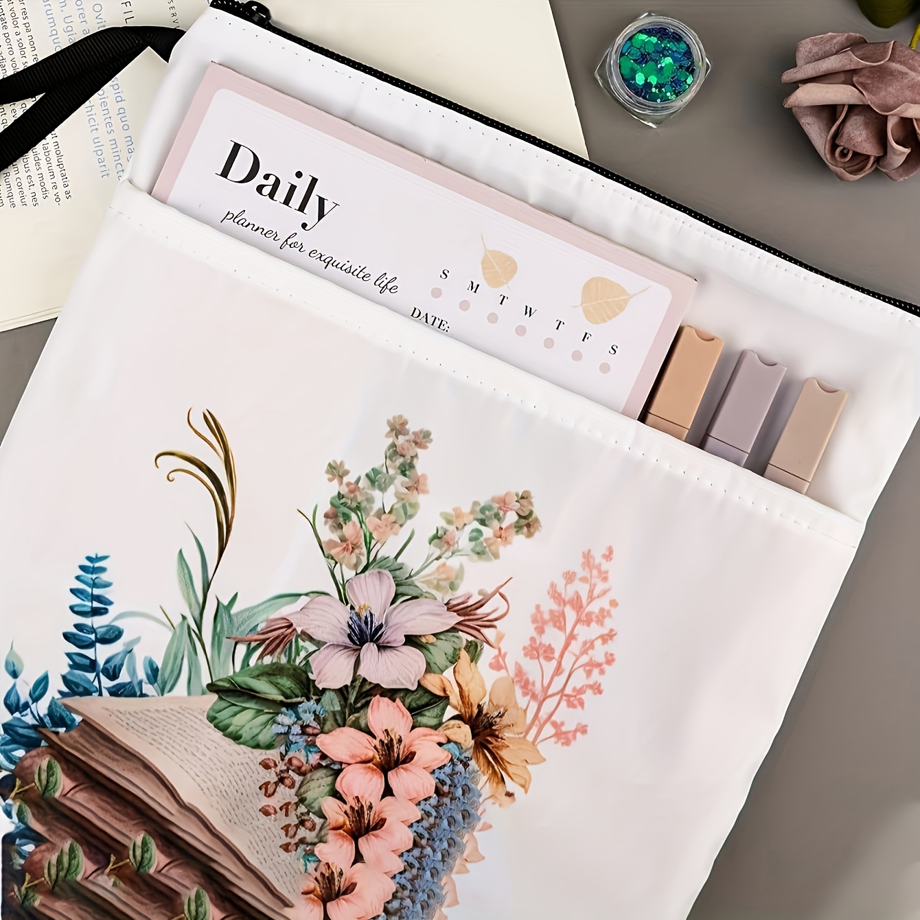 Custodia Per Libri Con Cerniera Sole Luna Stella - Copertina Rigida, Tasca Interna | Regalo Per Lettori - Foto 8