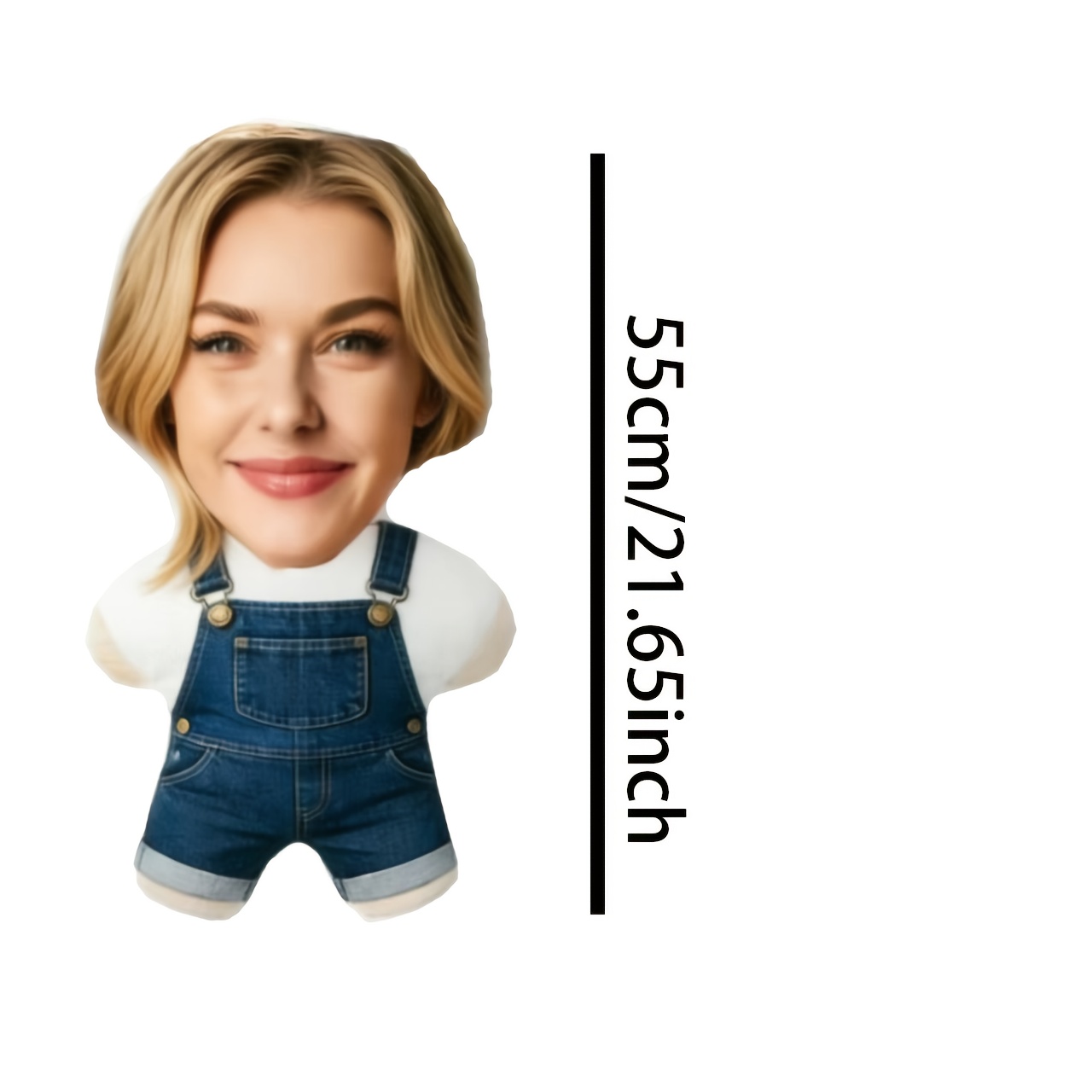 TEMU Face Strap Portrait Custom Pillow - Personalized Photo Pillow, Custom Best Personalized Custom Overalls Style Figure Photo Pillow - Perfect Gift