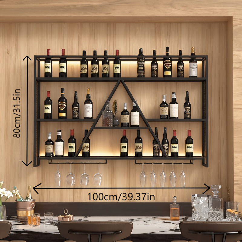 Heavy Duty Metal Wine Rack | Wall Mounted, Space Storage For Home, Bar & Restaurant | Industrial Decor, Mount Wine Rack | Space Efficient | Iron Material
