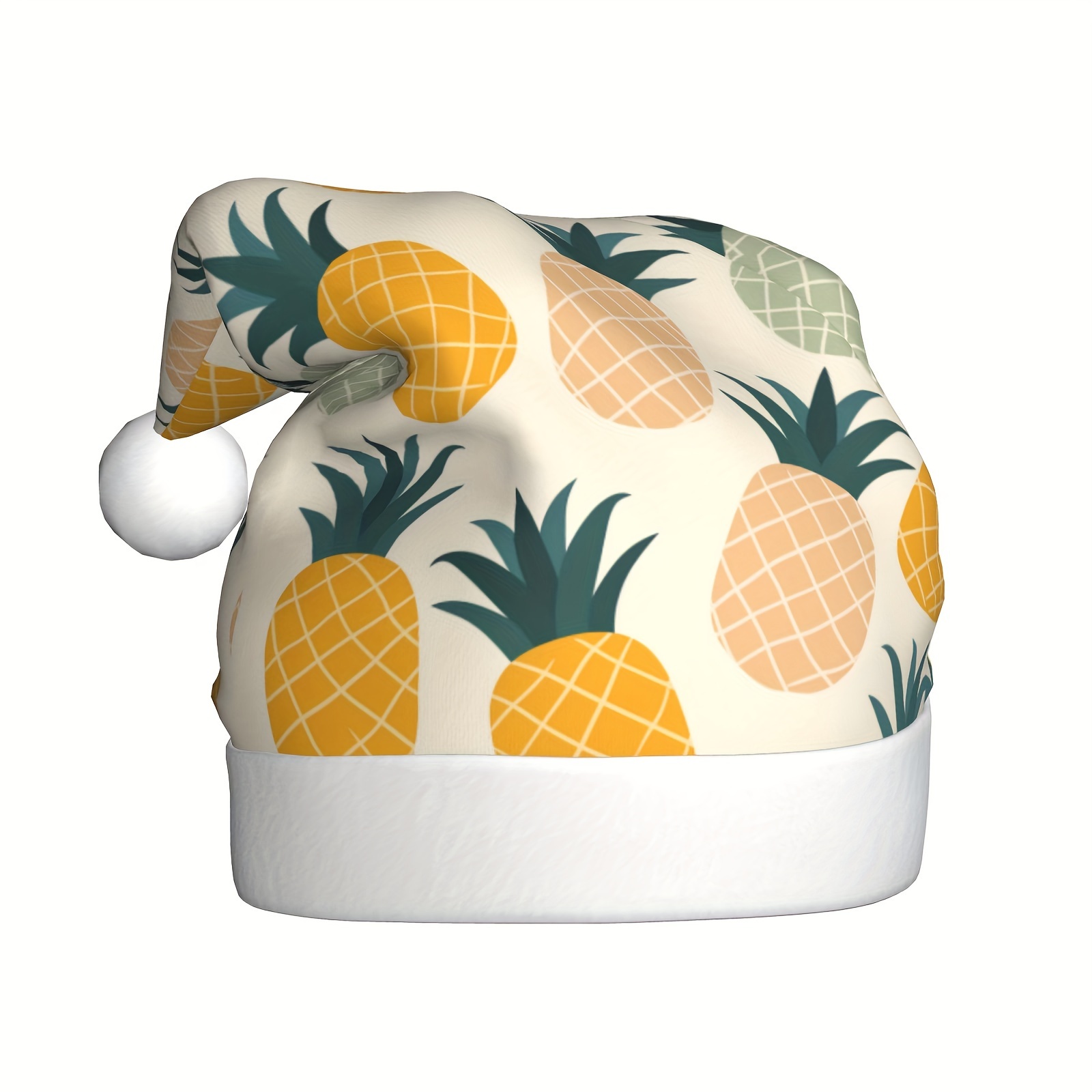 TEMU Chapeau de Noël Unisexe Chapeau de Père Noël, Ananas Mûr Halloween Noël Nouvel An Fête Cosplay Chapeau de Décoration de Noël pour Hommes Femmes