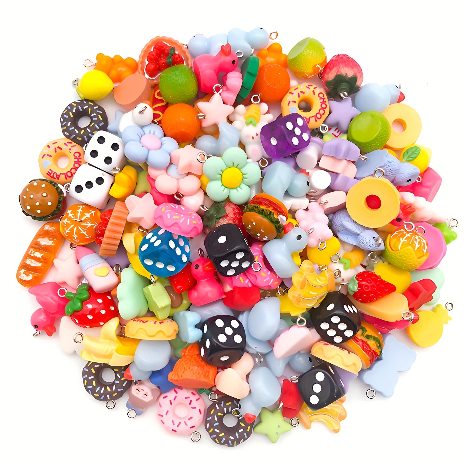 

Colorful Resin Charms, Imitation Animal And Fruit Food Pendants For Diy Jewelry Making, 10-20 Pieces