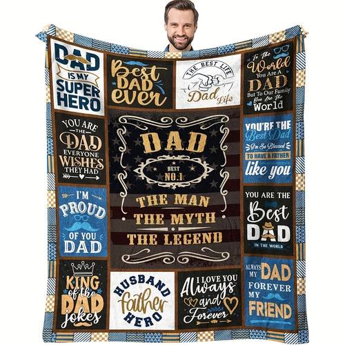 dads gift blanket 60x50 inch perfect birthday present from daughter and son soft polyester ideal for couch bed office camping square shape