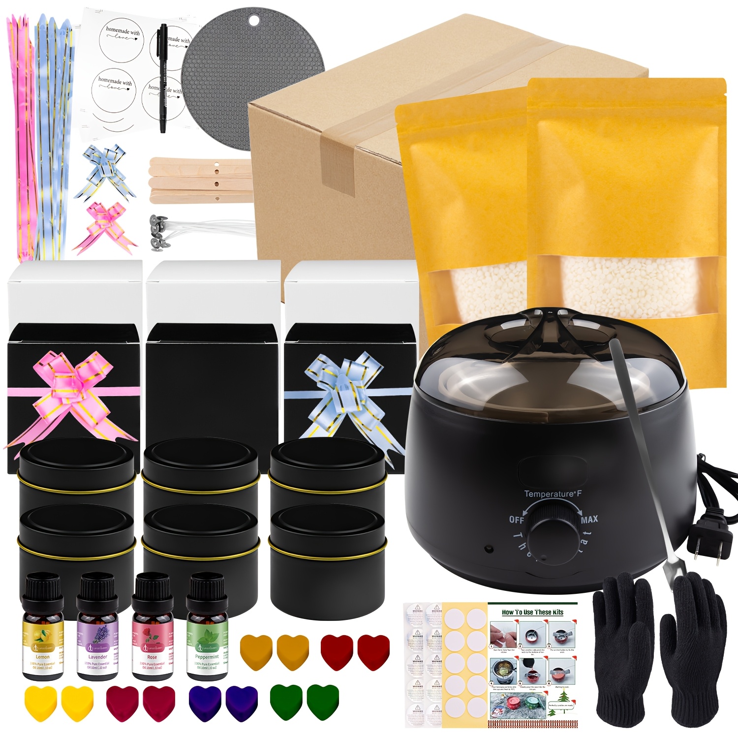 TEMU Candle Making Kit For Adults With Hot Plate, Diy Starter Soy Candle Making Supplies/kit - Perfect As Halloween Decorations
