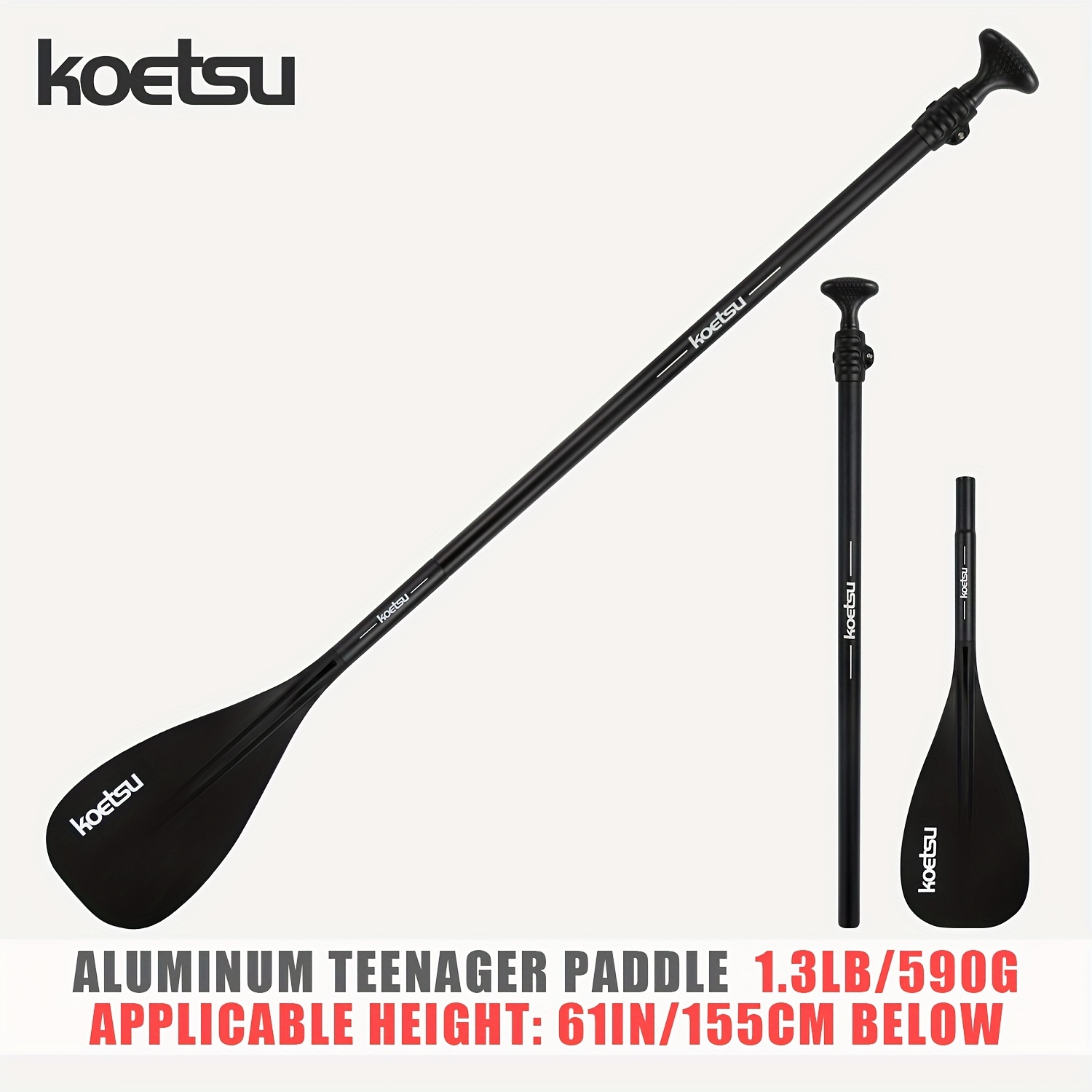 

Koetsu Adjustable Aluminum Paddle - , Inflatable Surfboards & Kayaks, Fits Users Up To 61" Tall