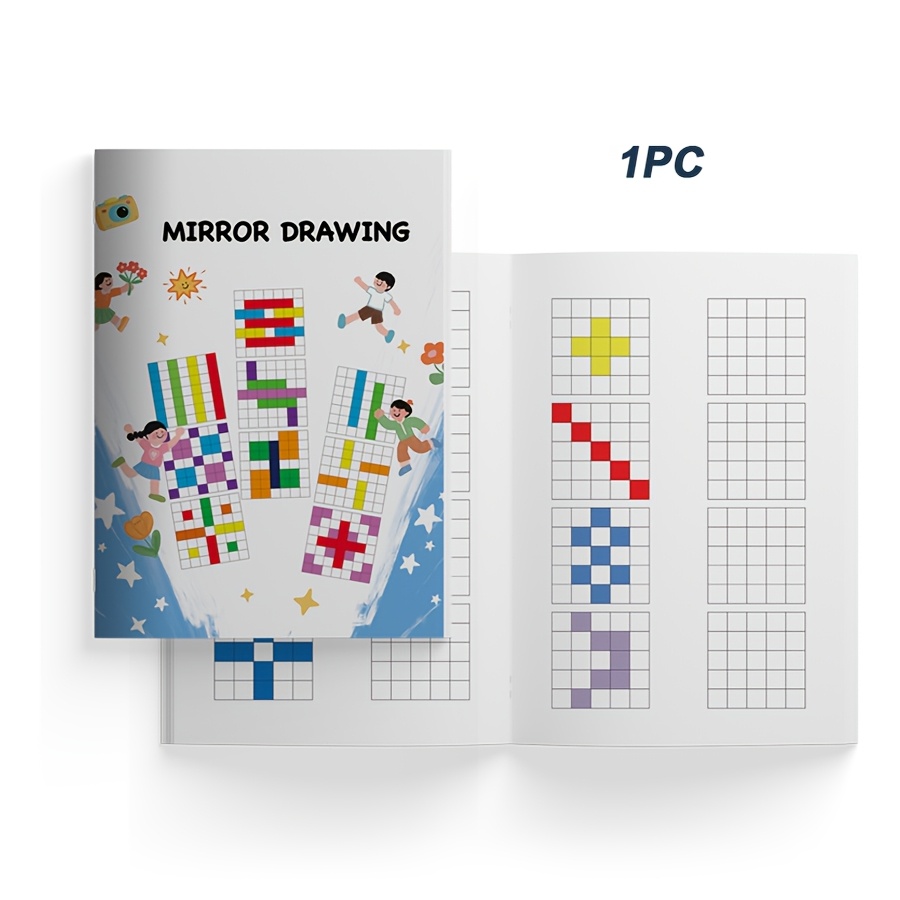 Image of 1pc Mirror Drawing: Enhances Focus & Visual Skills-24 Pages-perfect Christmas/halloween Children's Gift (home/school Use)