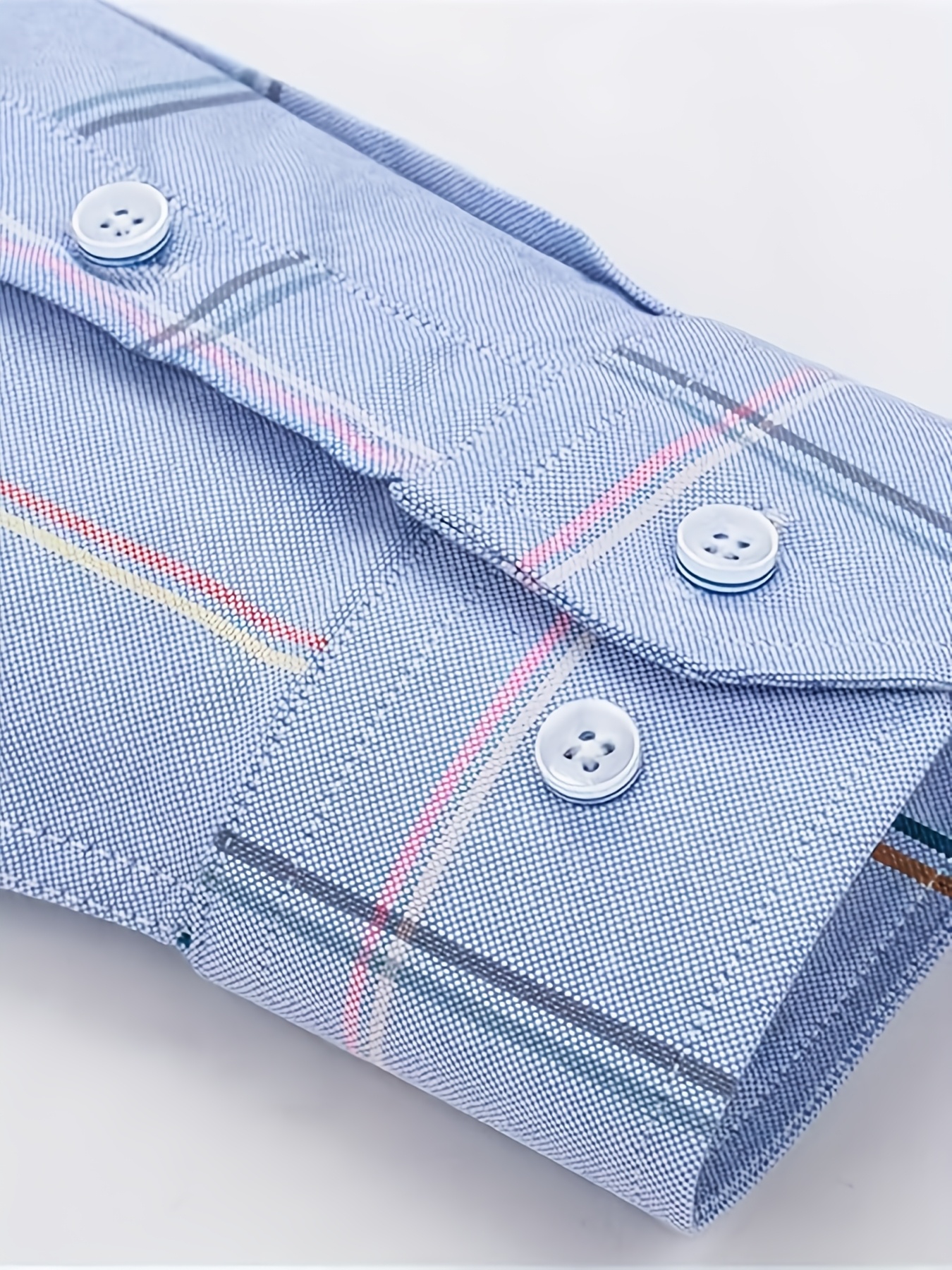 1 Camisa de Hombre a Cuadros con Patrón a Cuadros - Manga Larga con Cuello Abotonado, Cierre de Un Botón, Camisa Casual y de Oficina para Todas las Estaciones, Ideal para Uso Formal y Diario