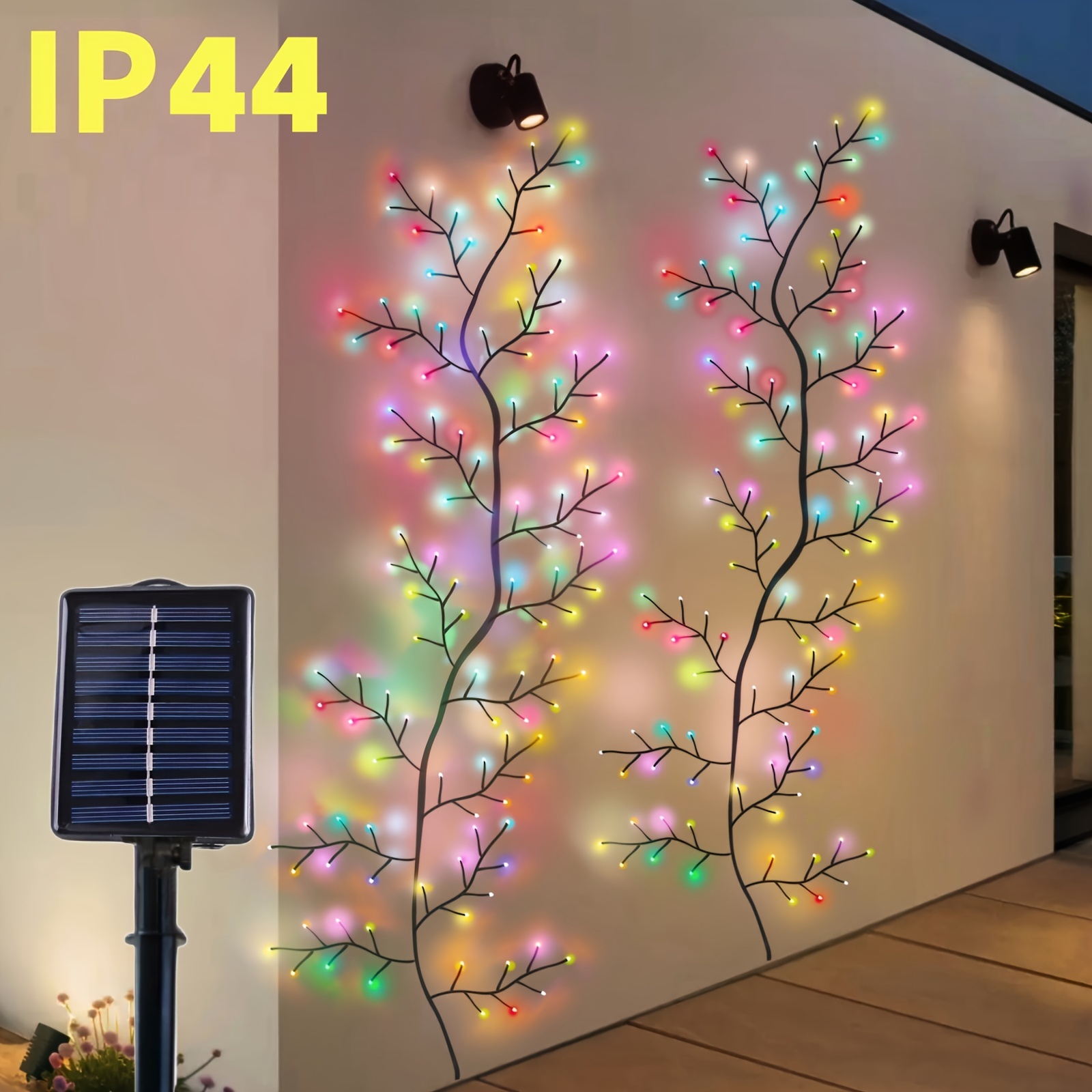 Image of 1pc, Colorful Willow Vine Light, Vines For Wall Decor, Solar Powered, Outdoor Lighting, 8 Lighting , Artificial Tree Light, Aesthetic Decor Light For Wedding Outdoor Camping, Wall, Party, Birthday