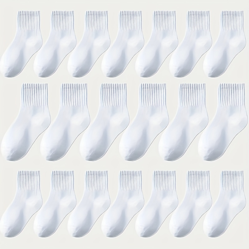 Image of 20-pack Unisex ' Solid Color Single Elastic Casual Comfortable Breathable Socks