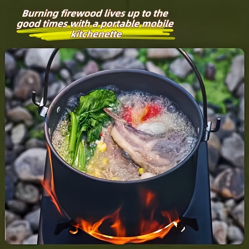 Portable Wood Burning Camp Stove - Heavy-Duty Outdoor Campfire Stove with Sturdy Legs & Air Vents, Firewood/Bonfire Compatible for Hiking, Backpacking, Picnic, BBQ, Travel - No Electricity/Flint/Magnesium Needed 6 Portable Wood Burning Camp Stove - Heavy-Duty Outdoor Campfire Stove with Sturdy Legs & Air Vents, Firewood/Bonfire Compatible for Hiking, Backpacking, Picnic, BBQ, Travel - No Electricity/Flint/Magnesium Needed - Image 6