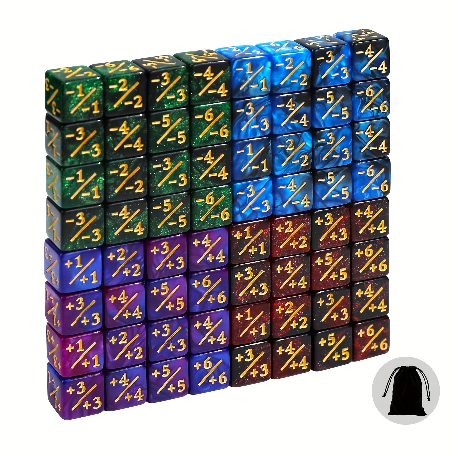 64pcs Acrylic Dice Counters for TCG & RPG Games