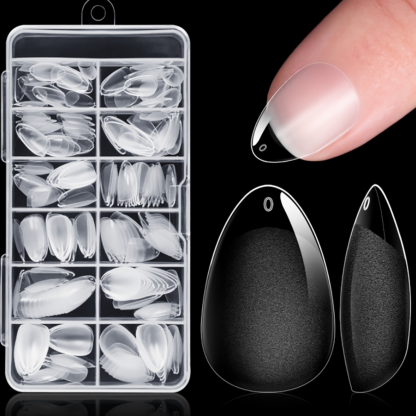 

Clear Nail Tips Set - Full Coverage Short , Square & Coffin Shapes For Diy Press-on Nails - Gel X False Nails With Storage Box