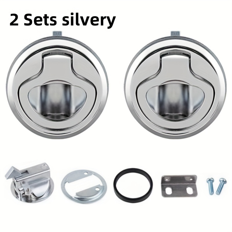 Image of 2pcs Alloy Material, Marine Cam Latch Boat Hatch Lock, Rv Storage Cabinet Lock, Recessed Hatch Pull , 1.5" Handle Lift Slam For Boat Door Locker Hatch Cabinet Hardware