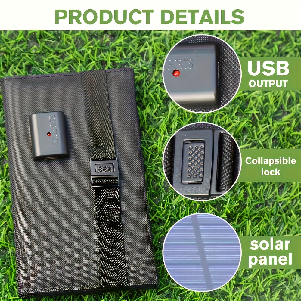 WEIHAOXI 100W Foldable Solar Panel Kit, USB Portable Charger with Mobile Power Bank for Outdoor Camping, Hiking, Picnics, Cycling - Universal USB Connector, Solar Powered, ≤36V Operating Voltage, No Battery Required, Camping Accessories