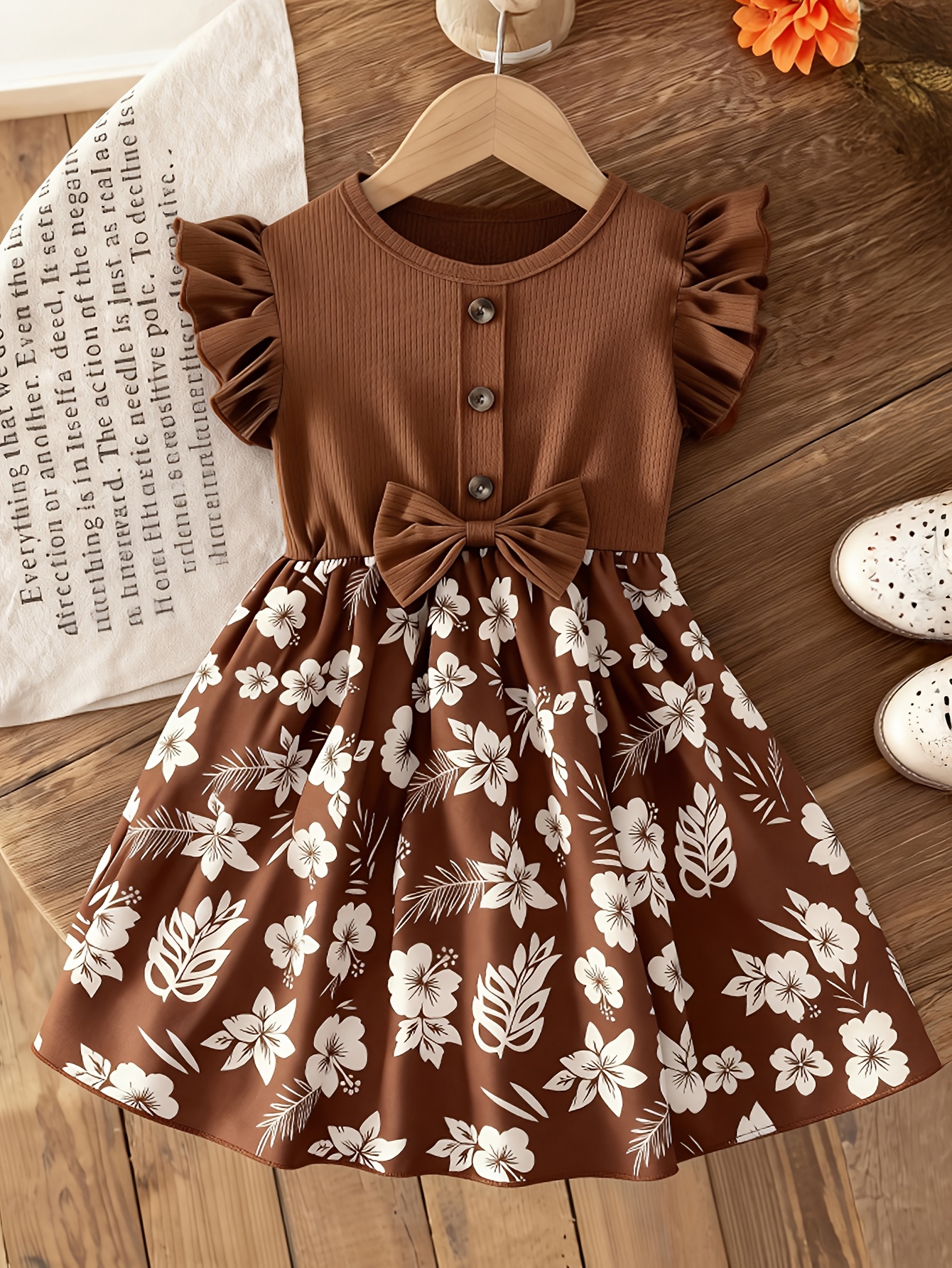 kids brown dress sold on Temu United States