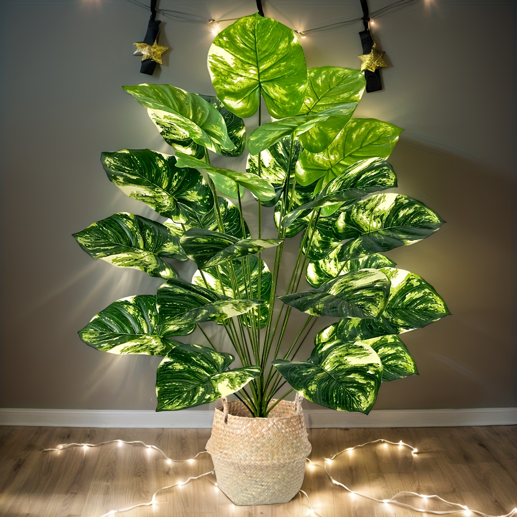 

Artificial Tropical , Large Plastic Potted Plants For Home Decor, Living Room Floor Decoration, Indoor Greenery, Ideal For Christmas, Halloween, Easter, Hanukkah, Thanksgiving - No Container Included