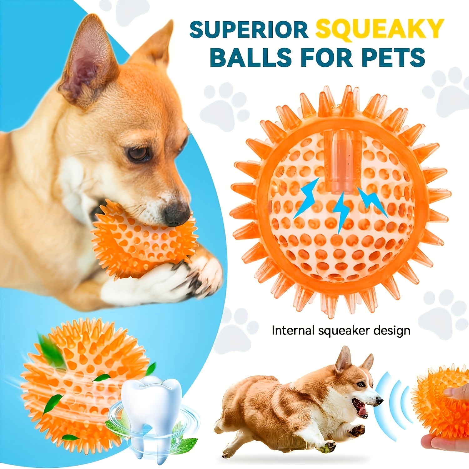 2pcs Squeaky Dog Toys in Random Colors
