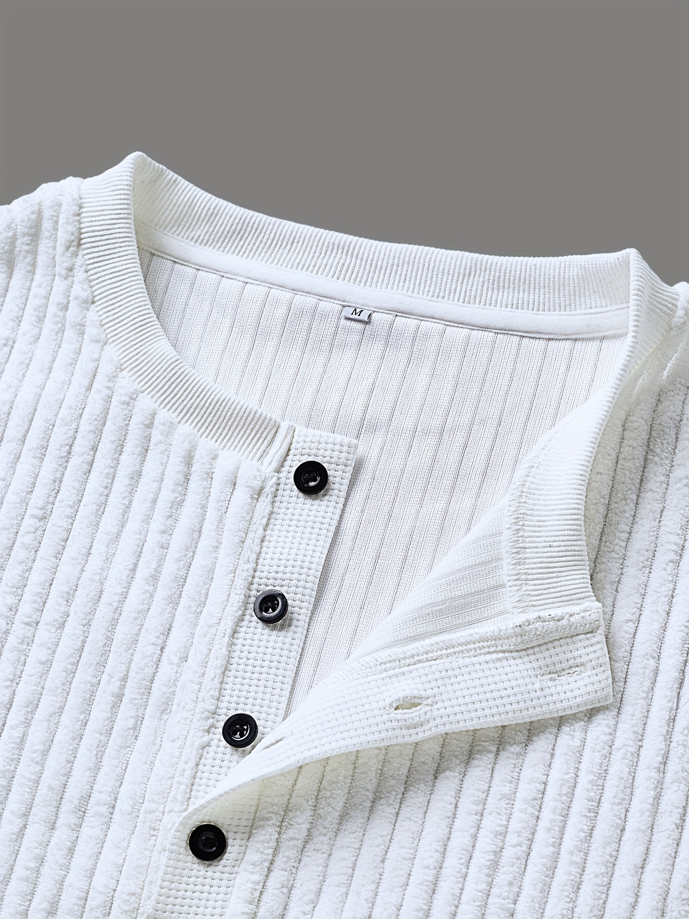 [ROYALBOY] Presents a New Spring Collection Featuring a Stylish And Casual Long-Sleeve Henley Shirt for Men. It Has a Half-Button Placket And a Vintage Button Design