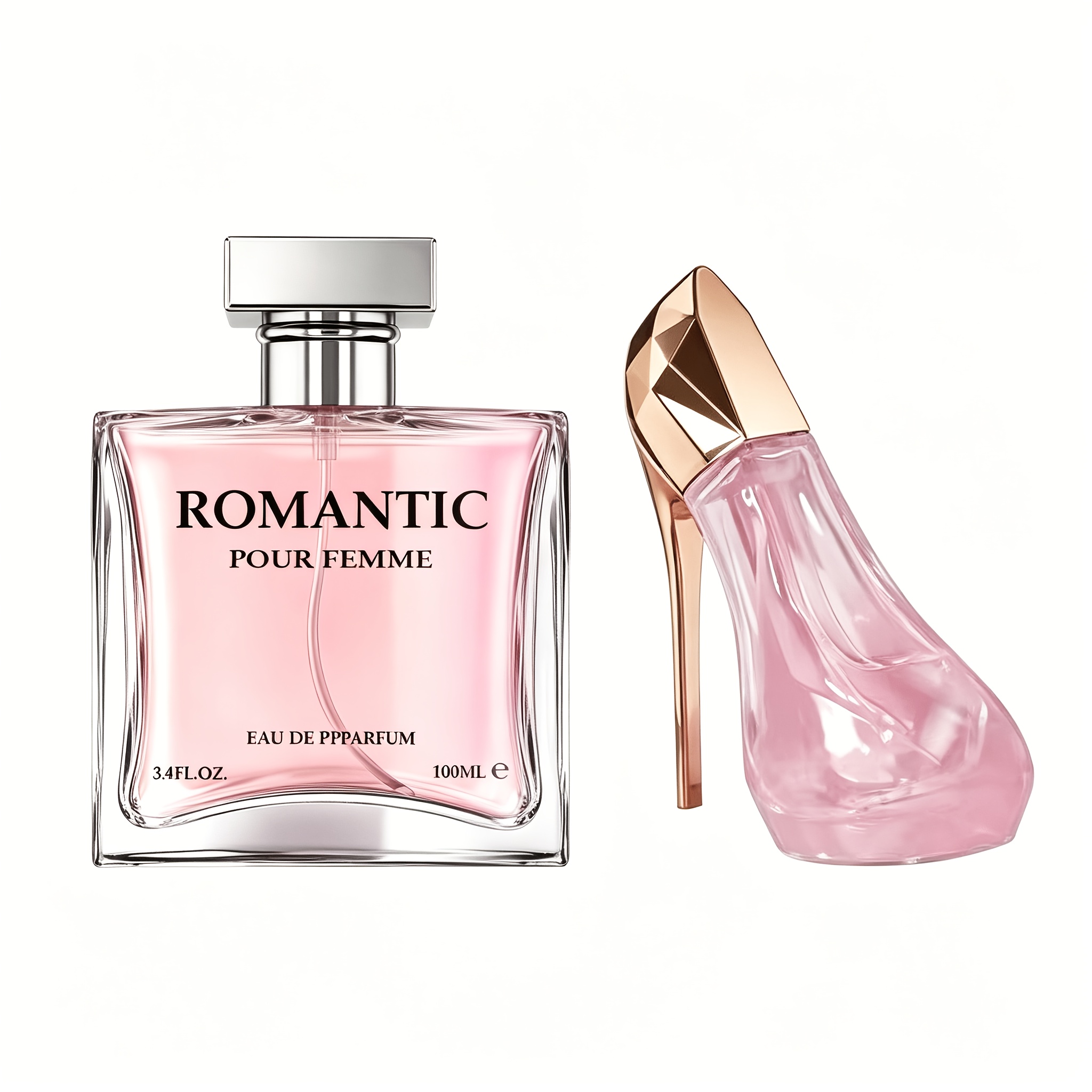 Image of 2pcs Set Pink Tone Women's Perfume | And Fruity Scent, Long-lasting Fragrance, Suitable For Valentine's Day, Halloween, Christmas, New Year Gifts Or Daily Use.