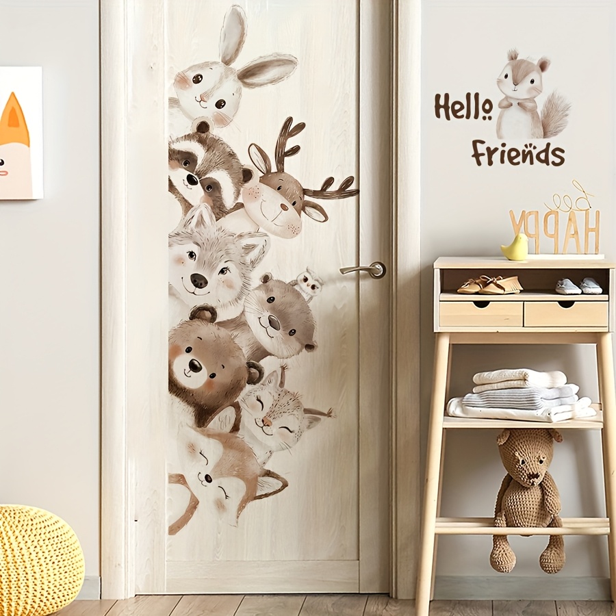 30x90cm Adorable Probe Animal "" Wall Stickers For Bedroom, Living Room, Door - Self-adhesive Pvc Home Decor