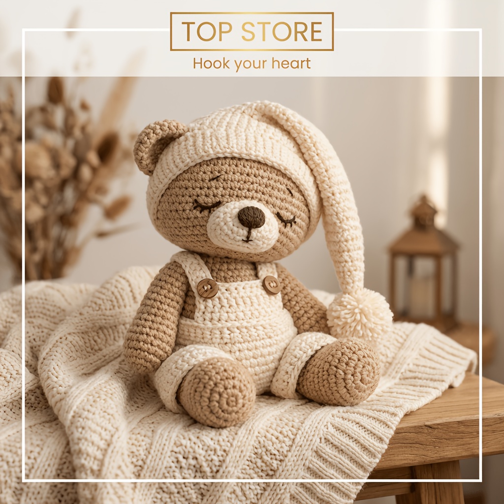 TEMU 1 Set, Teddy Bear Crochet Kit, A Must-have Adult Crochet Handmade (not A Finished Product, Requires Manual Knitting) - Crochet Amigurumi Kit -