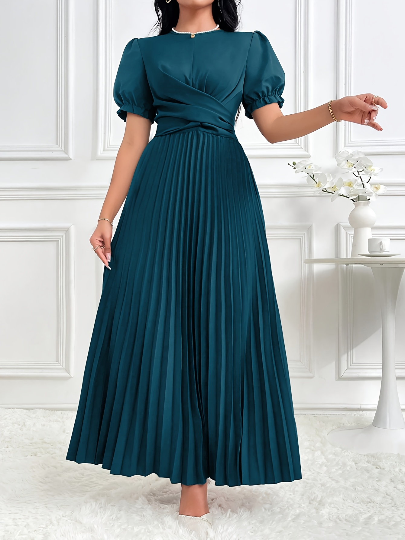 knee length dresses for ladies Church Dresses for Black Women African Fashion Ruffled O Neck Formal Event  Party Dress Woman Elegant Evening Nice Banquet Dress
