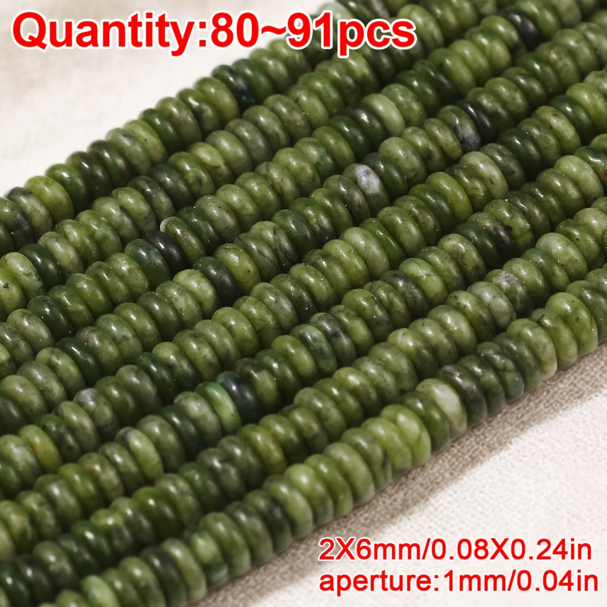 TEMU AAAAA 2 X 6Mm 80-91pcs Agate de Mousse Naturelle Trou Central Plat Rond Abacus Perles d'Espacement Perles et Assortiments de Perles Adaptés à la