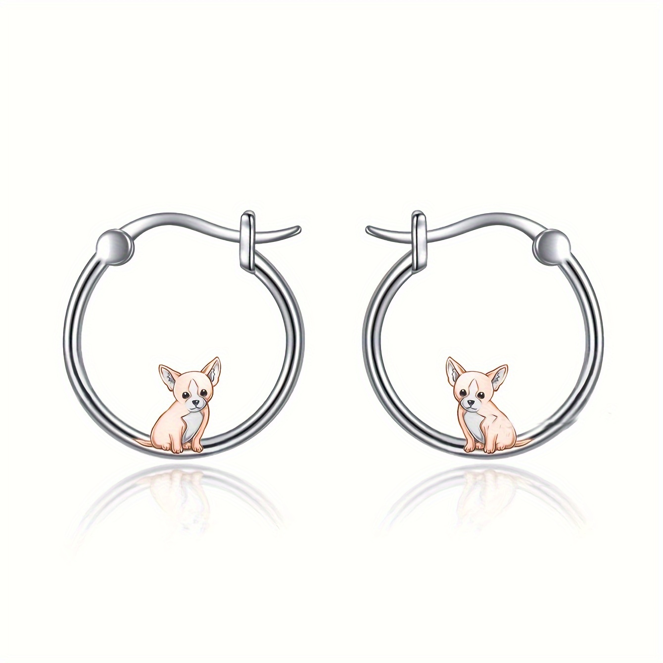 

1 Pair Summer Theme Copper Puppy Hoop Earrings For Women, Daily Wear, Holiday Party, Gift For Loved Ones - Cute & Cartoon Style Ear Jewelry