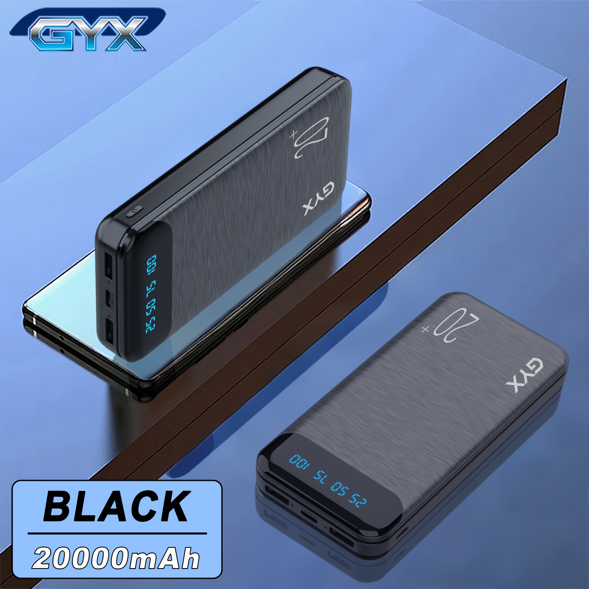 Image of Gyx Power Bank 20000/10000mah 22.5w Max Portable Charger, 3 Outputs 2 External Phone Powerbank, 5v/3a Fast Charging Travel Charger For Iphone Ipad Lg