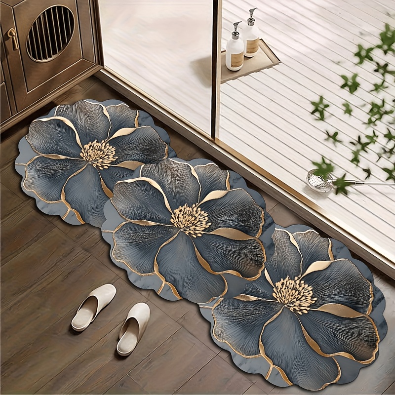 TEMU 1pc Non-slip Bathroom Mat, Decoration Floor Mat, Pet Feeding Mat, Non-slip Absorbent Floor Mat, Soft And Comfortable Bathroom Mat, Suitable For