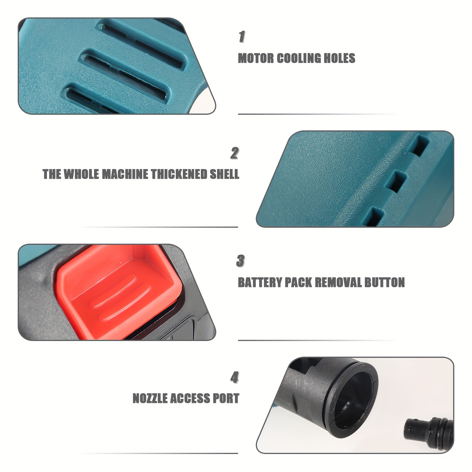 Idropulitrice Portatile A Batteria 36Bar - 6 In 1 Senza Fili, Con 2 Batterie 10000mAh - Foto 4