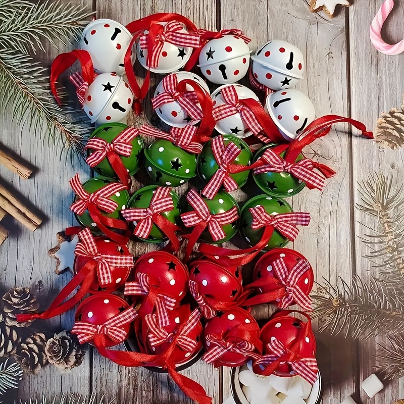 

12- Metal Red Bows - Assorted Christmas Tree Ornaments, & Decor, No Needed