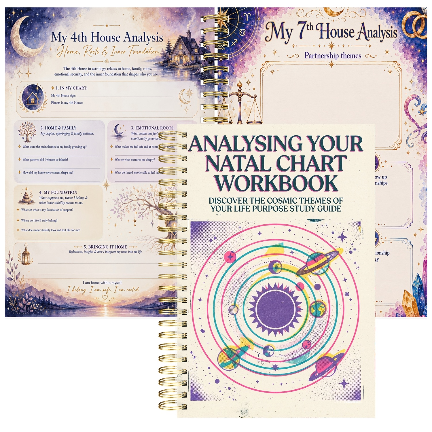 TEMU Astrological Birth Chart Guidebook - Undated Daily Reflection And Goal Setting Book With Tracking For Adults - Self-discovery Study Book For