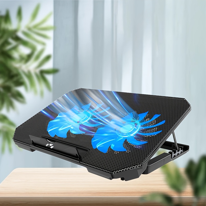 E-shop Laptop-Kühlpad mit 2 großen leisen Lüftern, Laptop-Kühlmatte, Laptop-Gaming-Kühldeckel, Computer-Kühler, Laptop-Ständer-Zubehör, geeignet für